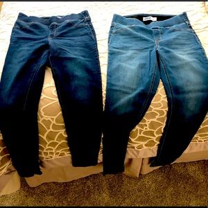 Bundle of jeggings with elastic waist-Old Navy light and dark pair, size 10